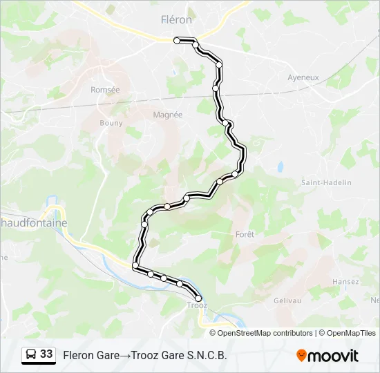 33 Bus Line Map