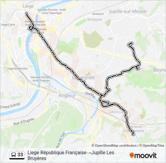 33 Bus Line Map