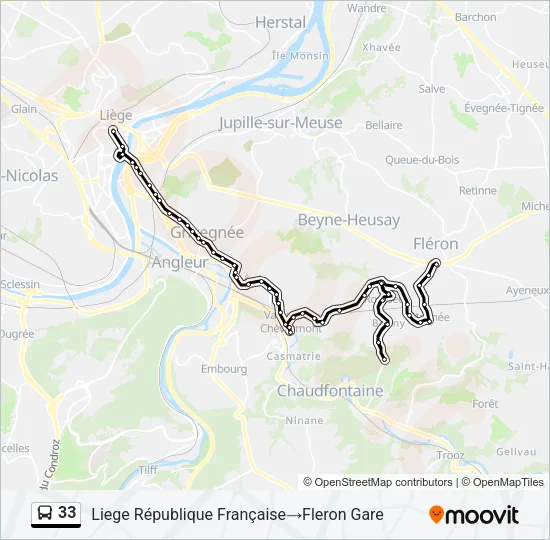 33 Bus Line Map