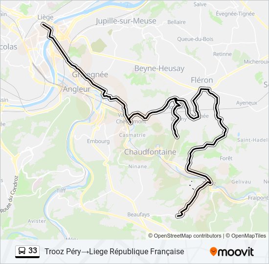 33 bus Line Map