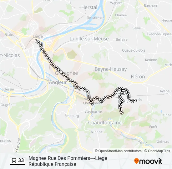33 Bus Line Map
