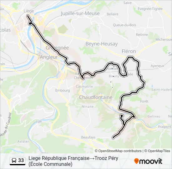 33 Bus Line Map