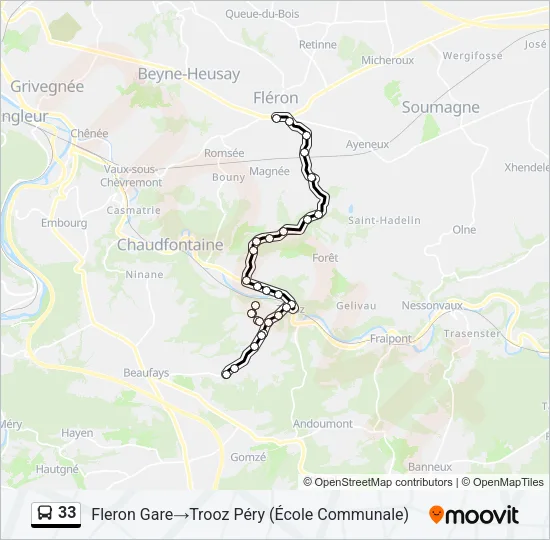 33 Bus Line Map