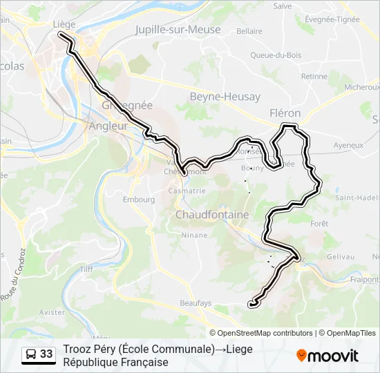 33 Bus Line Map