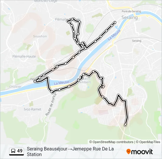 49 Bus Line Map