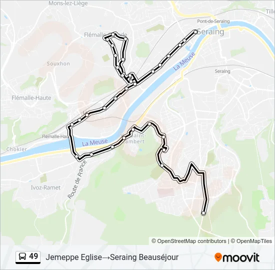49 Bus Line Map