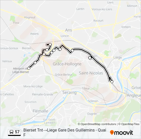 57 Bus Line Map