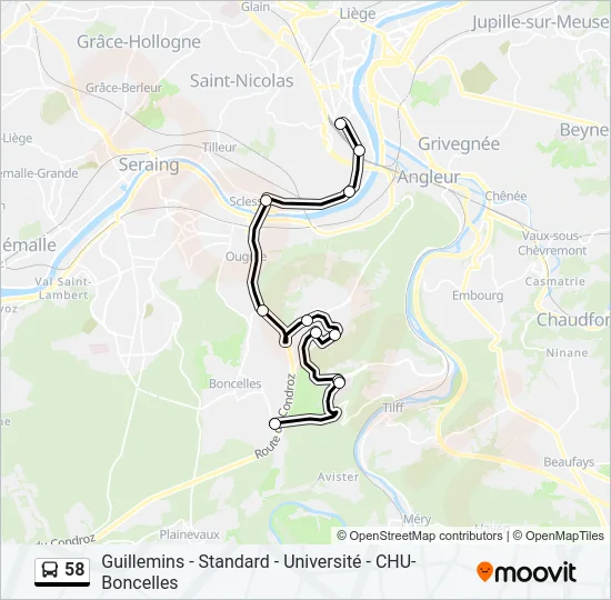 58 Bus Line Map
