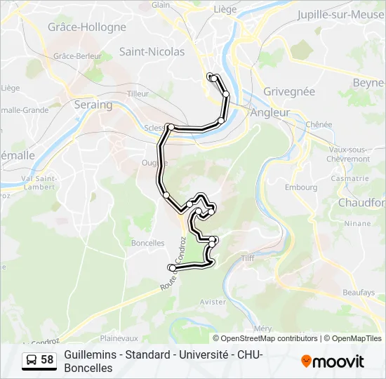 58 Bus Line Map