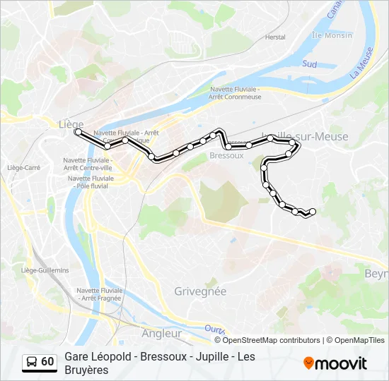 60 Bus Line Map