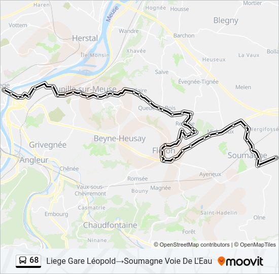 68 Bus Line Map