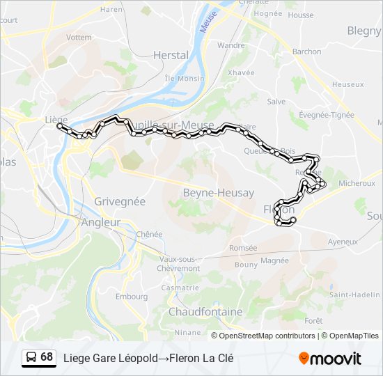 68 bus Line Map