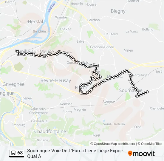 68 Bus Line Map