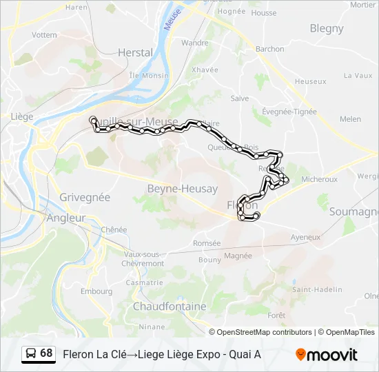 68 Bus Line Map