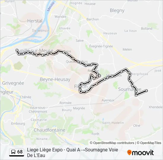 68 Bus Line Map