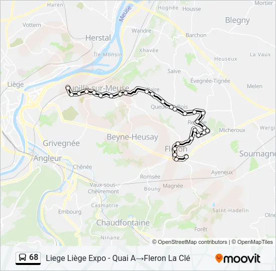 68 Bus Line Map