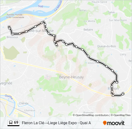 69 Bus Line Map