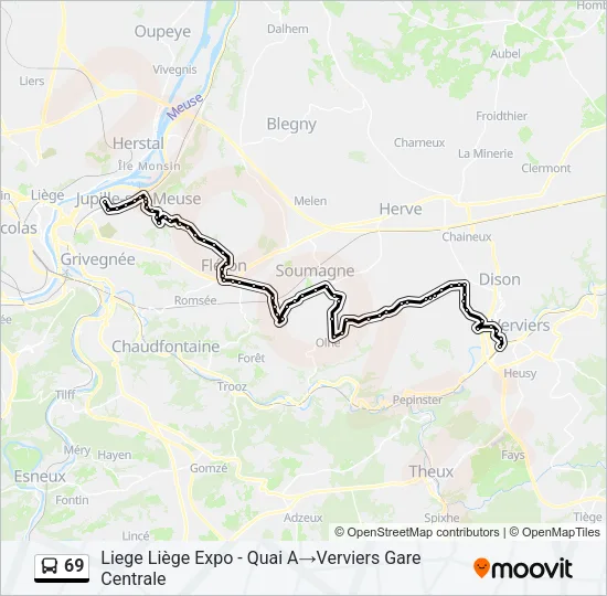 69 Bus Line Map