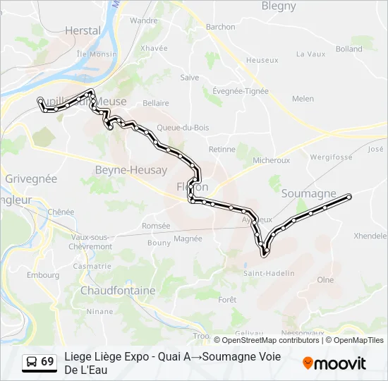 69 Bus Line Map