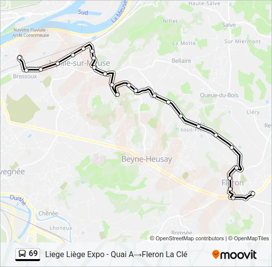 69 Bus Line Map