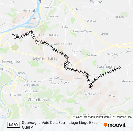 69 Bus Line Map