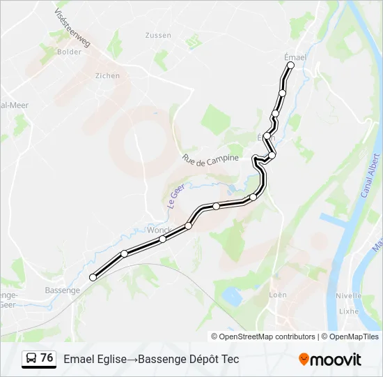 76 Bus Line Map