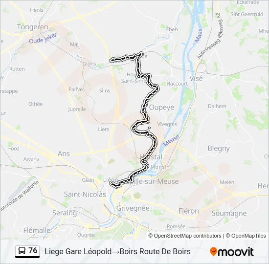 76 Bus Line Map