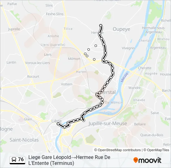 76 Bus Line Map