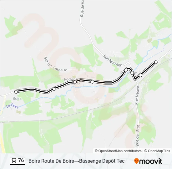76 Bus Line Map