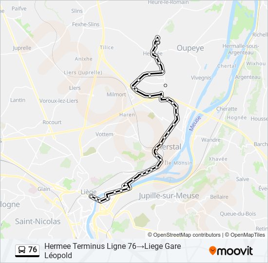 76 bus Line Map