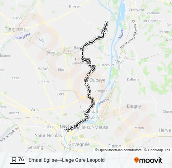 76 Bus Line Map