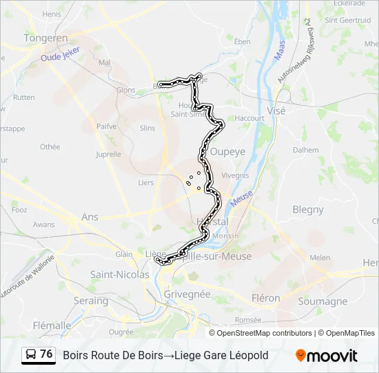 76 Bus Line Map