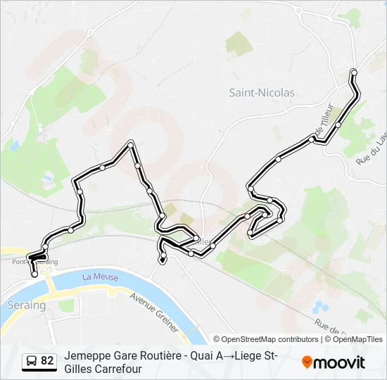 82 Bus Line Map