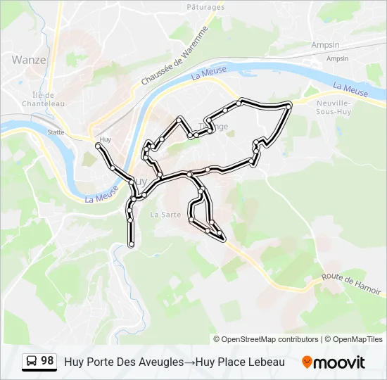 98 Bus Line Map