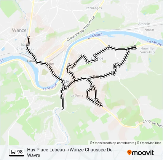 98 Bus Line Map