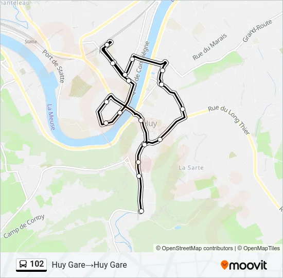 102 Bus Line Map