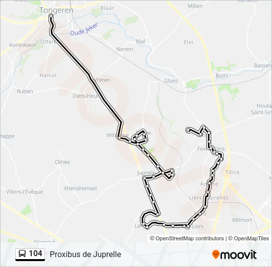 104 Bus Line Map