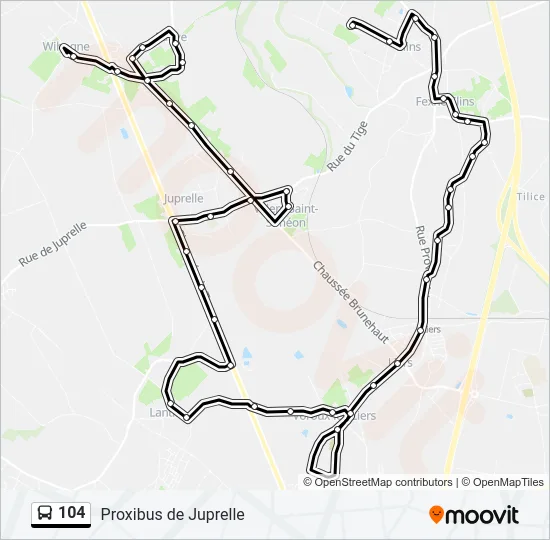 104 Bus Line Map