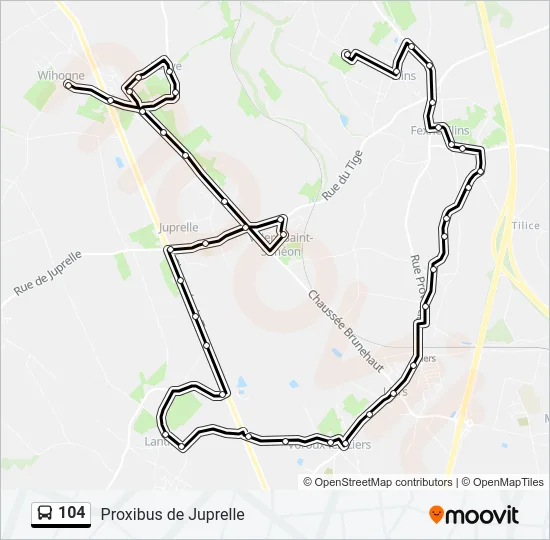 104 Bus Line Map