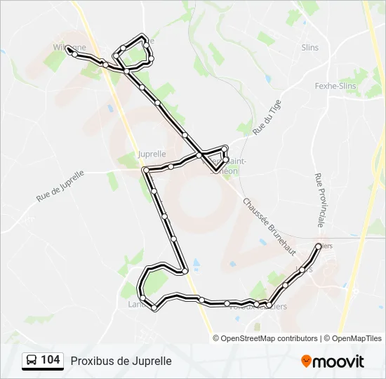 104 Bus Line Map