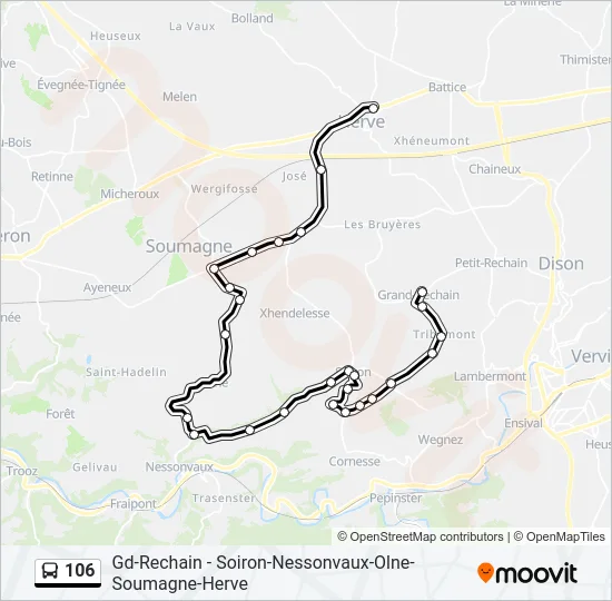 106 Bus Line Map