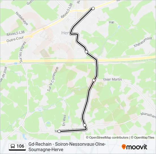 106 Bus Line Map