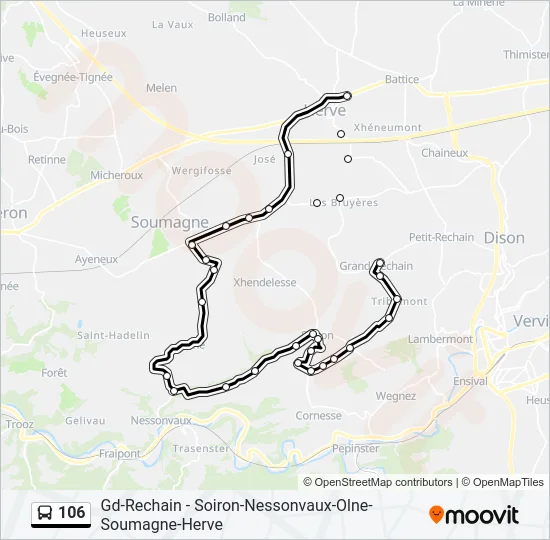 106 Bus Line Map