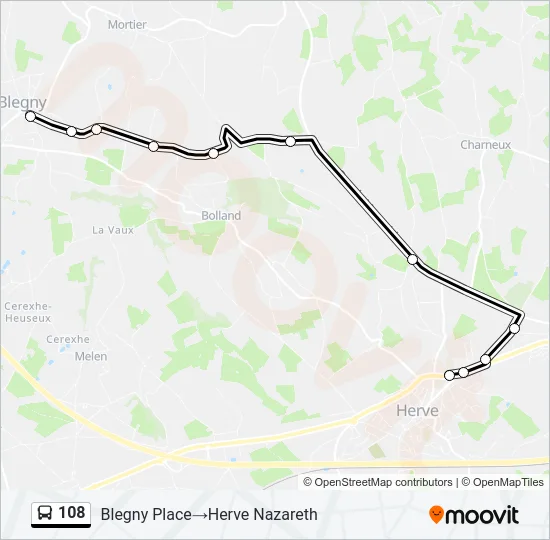 108 Bus Line Map