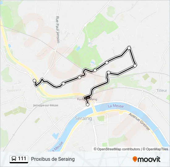 111 Bus Line Map