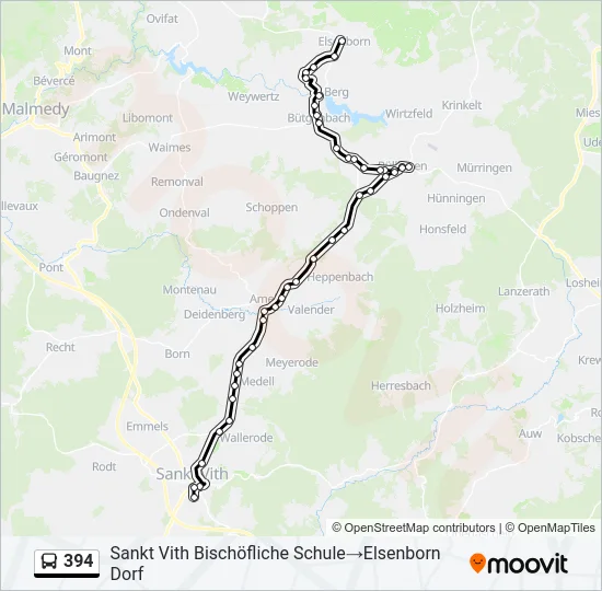 394 Bus Line Map
