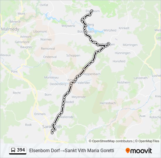 394 bus Line Map