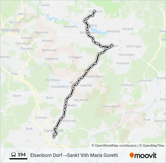 394 Bus Line Map