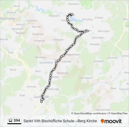394 Bus Line Map