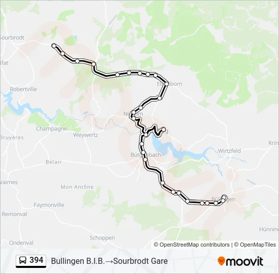 394 Bus Line Map